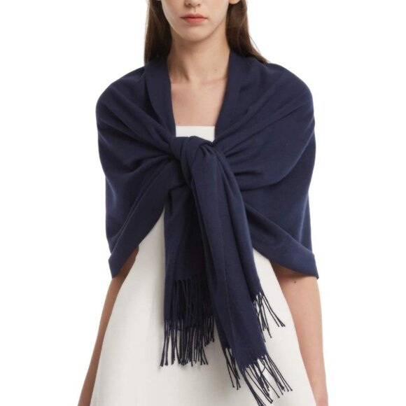 Women's Dark Lavender Pashmina Shawl Soft Warm Fashion Blanket Imported Scarves - Picture 4 of 6